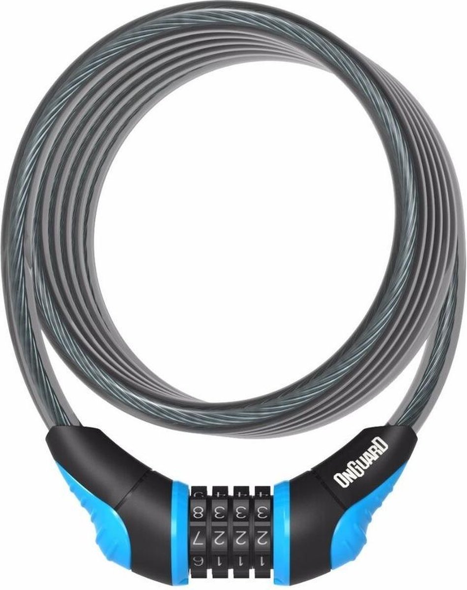 Onguard Kabelslot Coil Neon Combo 180 Cm X 12 Mm Zwart/blauw