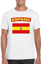 T-shirt met Spaanse vlag wit heren 2XL