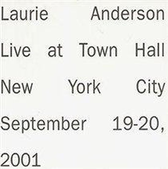 Live At Town Hall New York City