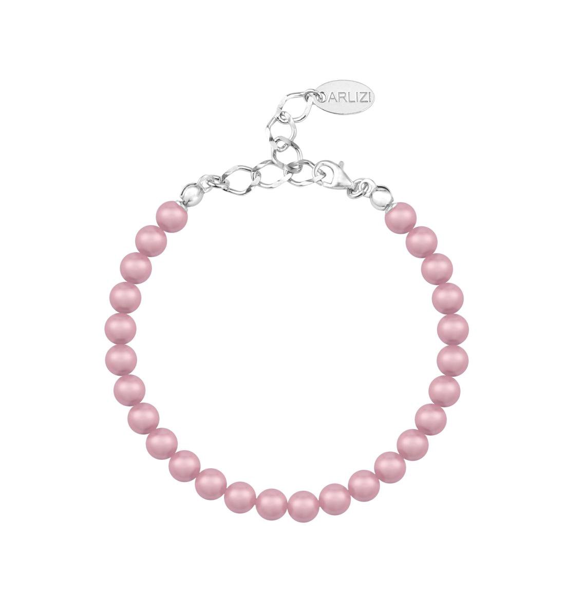 ARLIZI 1149 Parel Armband - Dames - 925 Sterling Zilver - 20 cm - 6 mm - Roze