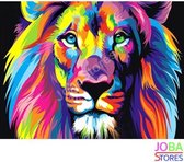 Diamond Painting "JobaStores®" Gekleurde Leeuw - volledig - 30x40cm