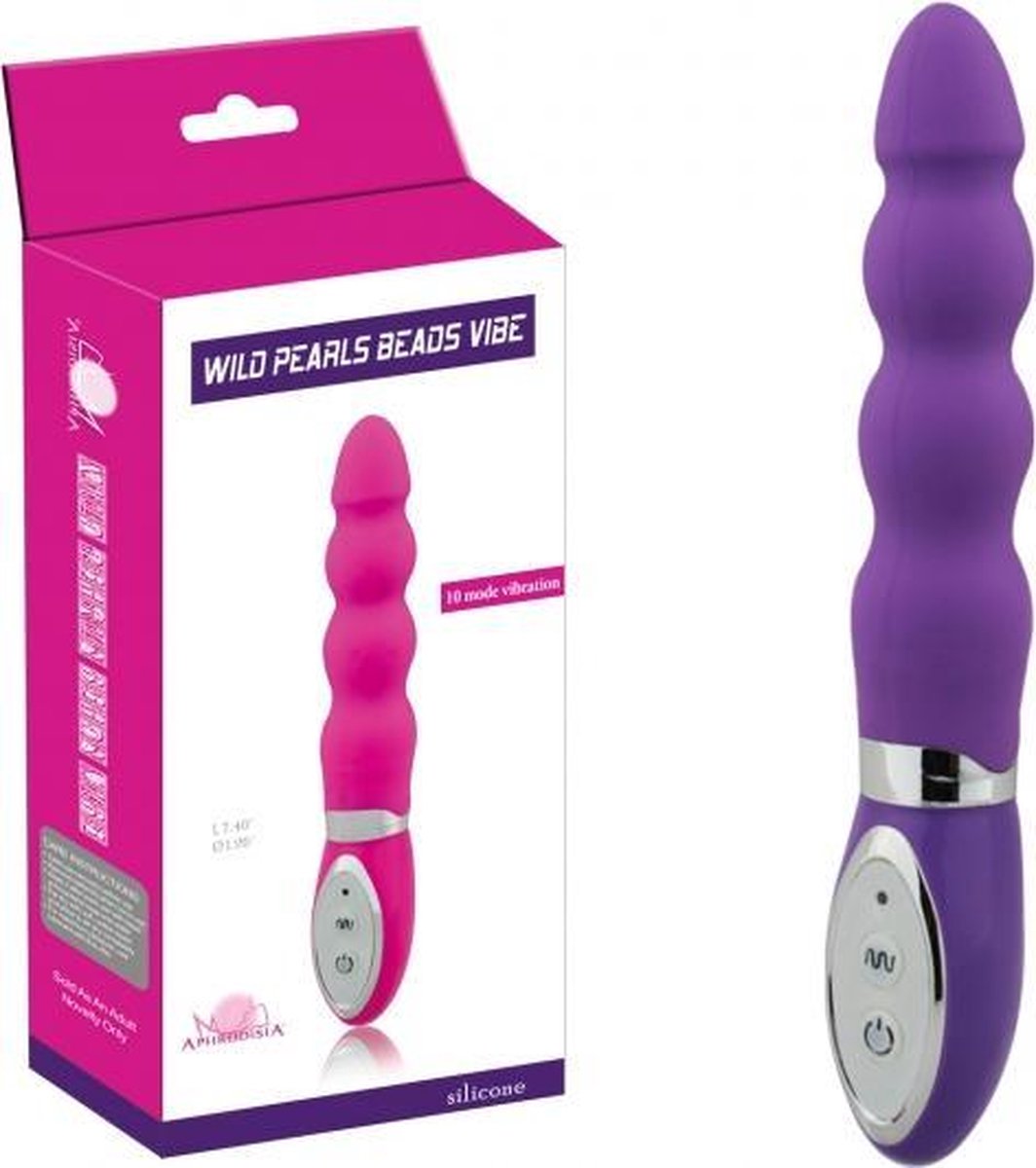 Goedkoopste Aphrodisia - G spot vibrator - Clirtoris vibrator - Wild pearls beads - 10 funktie - silicone - vibrator - paars