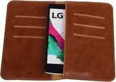 Bruin Pull-up Medium Pu portemonnee wallet voor LG Optimus L7 P700