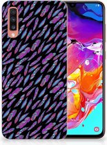 Geschikt voor Samsung A70 TPU Backcase Design Feathers Color