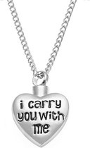 As ketting zilverkleurig, i carry you with me