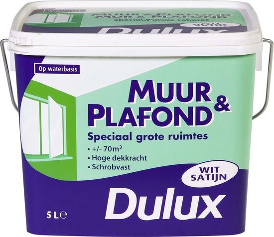 merk onduidelijk Portugees Dulux Muur & Plafondverf - Wit - Satin - 5 liter | bol.com