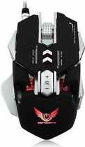 ZERODATE X300GY Bedrade mechanische macro's Definiëren 7 programmeerbare toetsen 4000 DPI Max instelbare gamingmuis met achtergrondverlichting (zwart)