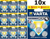 50 Stuks (10 Blisters a 5St) - Varta CR2016 Professional Electronics 3V 90mAh Lithium knoopcel