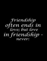 Friendship often ends in love; but love in friendship - never.