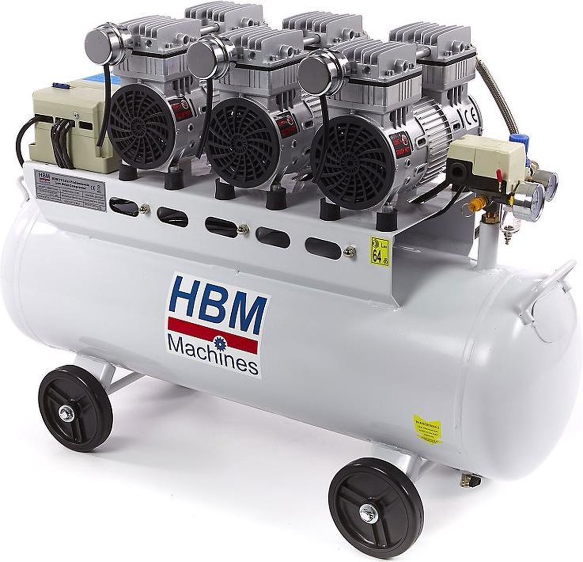 Maak plaats walgelijk flexibel HBM 70 Liter Professionele Low Noise Compressor | bol.com