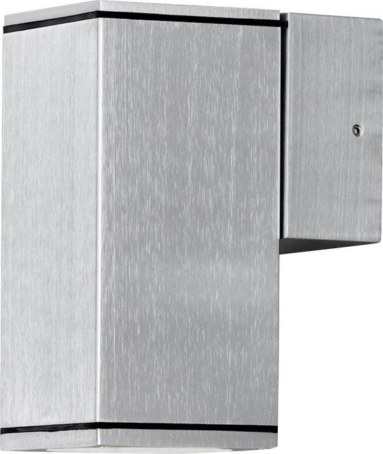 Konstsmide Monza - Wandspot neerw square 13.5cm - 230V - GU10 - zilver