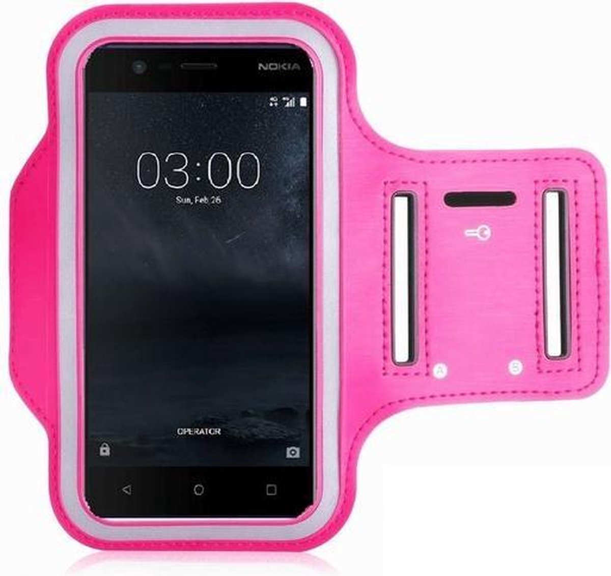 Sportband hoes hardloop sport armband Geschikt voor Nokia 3 - Roze