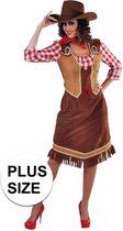 Toppers Grote maten cowgirl jurk met geruite blouse voor dames 44 xxl western bol