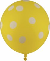 Gele ballonnen met witte stippen 30 cm 5st