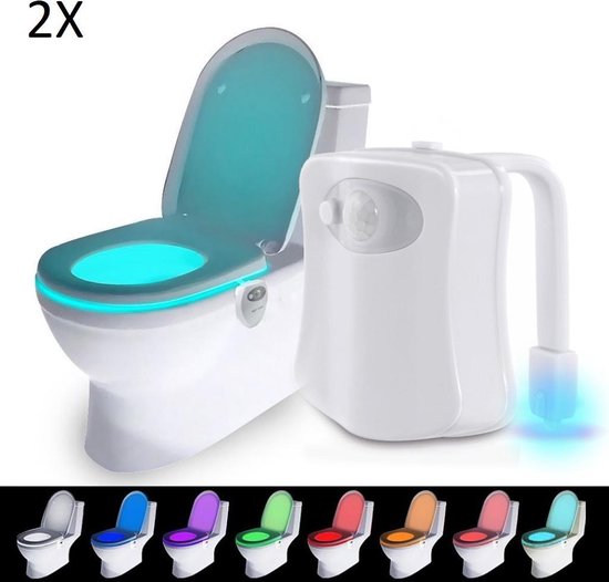tand Dragende cirkel gewoontjes 2x LED Toiletpot Verlichting - WC Toilet Lamp Nachtlamp Verlichting Met  Bewegingssensor | bol.com