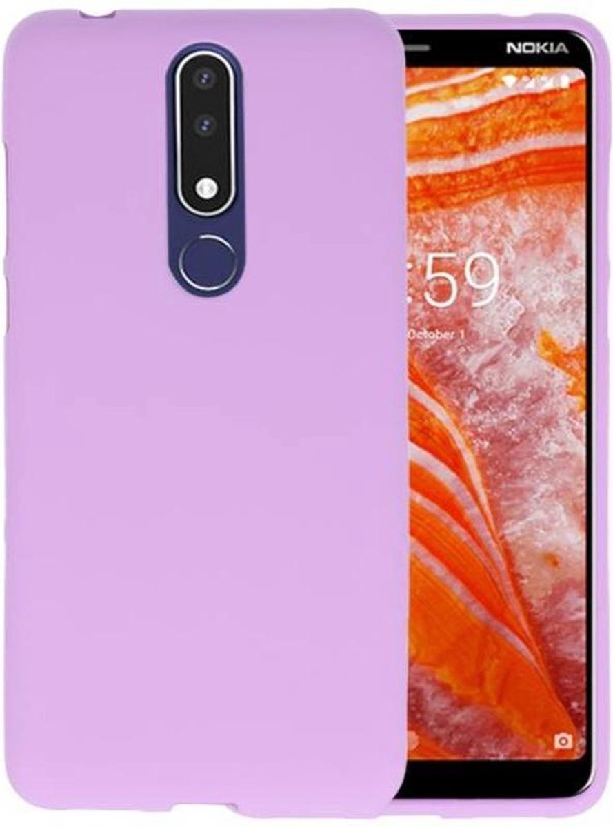 Hoesje Geschikt voor de Nokia 3.1 Plus - Backcover Color Telefoonhoesje - Paars