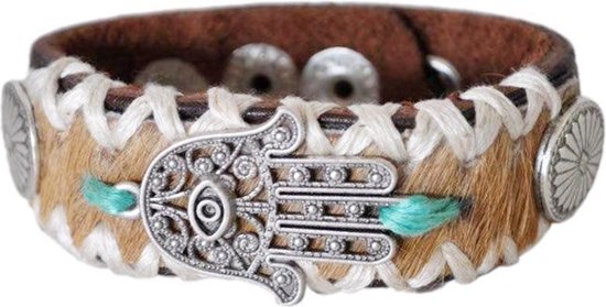 Kywi-Waitz Armband Vintage Hamsa Hand bruin | bol