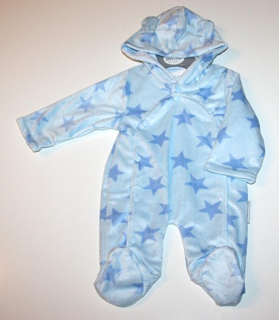 Pyjama met hoedje "sterretjes" blauw - 0-3 maanden