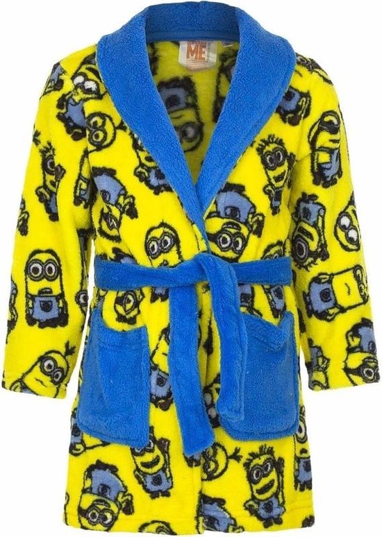 Minions fleece badjas geel voor jongens maat 104 | bol
