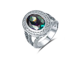 Sieraden Ringen Banden Zilveren halo ring zilver halo ring handgemaakte Kies uw grootte op maat te bestellen 925 