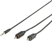Valueline 5m, 3.5mm - 2xRCA 5m 3.5mm 2 x RCA Zwart audio kabel
