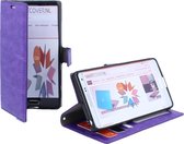 Sony Xperia XA Luxury PU Leather Flip Case With Wallet & Stand Function Paars Purple