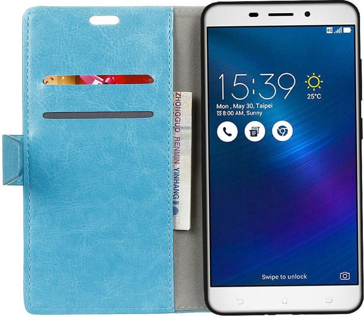 Asus Zenfone 3 Max (5.5) Portemonnee Hoesje Blauw