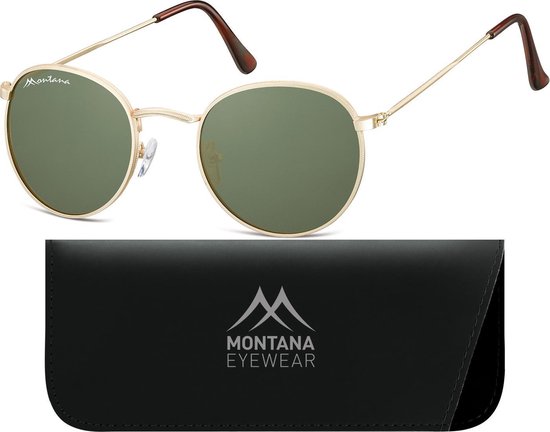 Montana - S92E - Zonnebril - Rond - Mat goud - Lensbreedte 49mm van Montana. — afbeelding 2