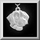 Grand pendentif en argent d'une tête de Labrador