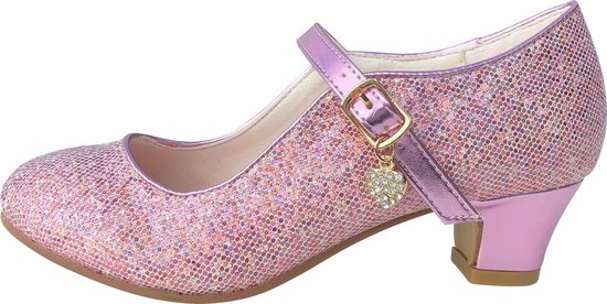 Spaanse Prinsessen schoenen roze glamour glitterhartje maat 25 - binnenmaat  16,5 cm -... | bol.com