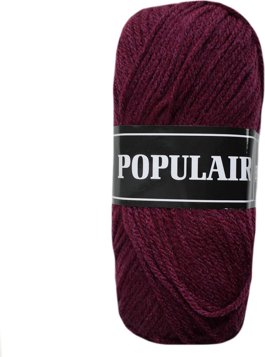 Beijer BV Populair acryl garen - aubergine (58) - naald 3,5 a 4 - 1 bol