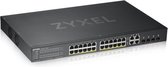 Zyxel GS1920-24HPv2 - 24-Poorten Gigabit Ethernet Smart Managed PoE+ Switch met 375 Watt Budget en 4 Gigabit Combo Ports and Hybrid Cloud mode
