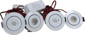 LED Set van 4 Inbouwspots - 3W - Chroom - Dimbaar - Gratis Trafo
