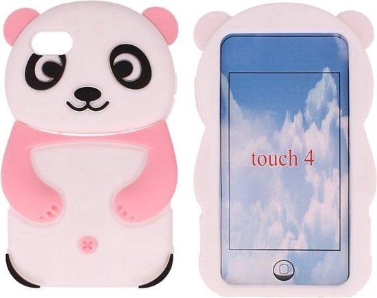 Ipod Touch 4 Silicon Case Kids Fun 3D Hoesje - Panda Roze | bol.com