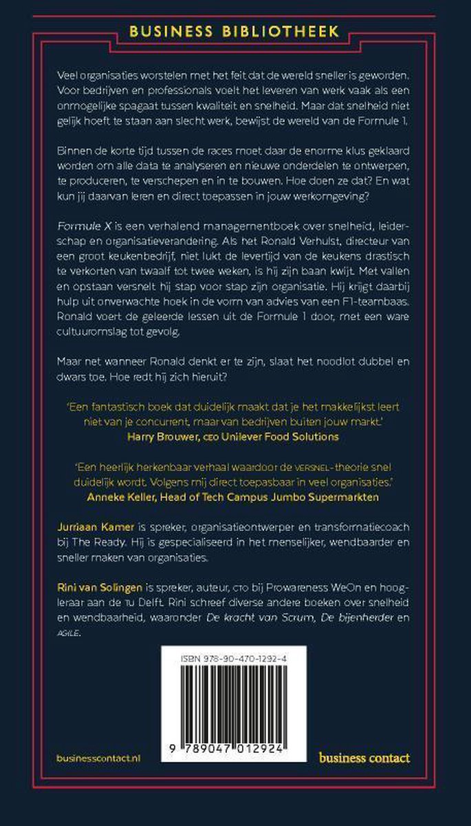 Formule X - back cover