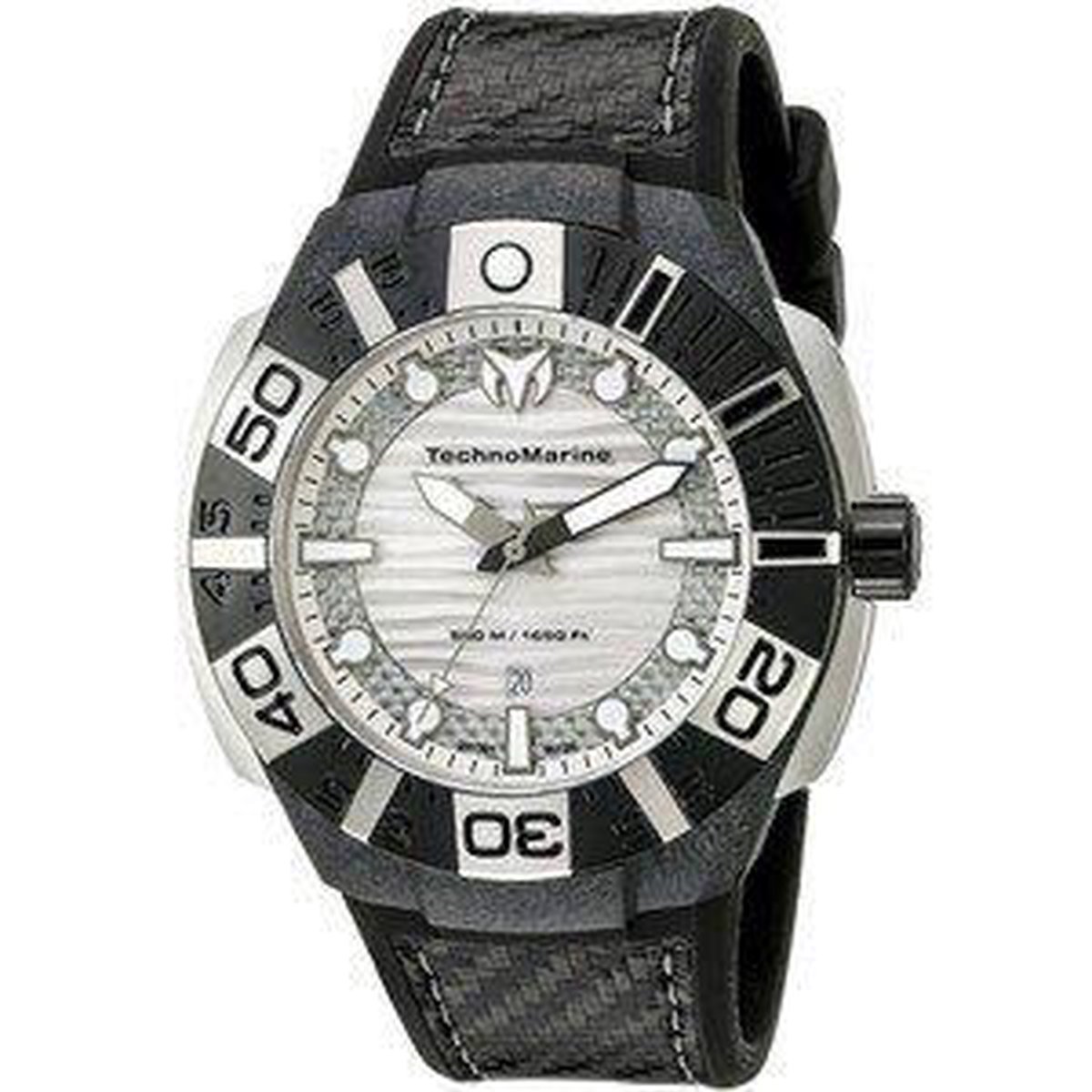 TechnoMarine Men's Black Reef zwarte siliconen Micro Carbon 514001