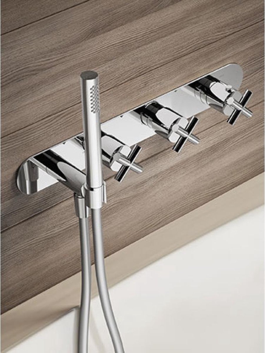 Hotbath Cobber - Wastafelmengkraan - zonder Waste - Laag - Geborsteld Zwart PVD - Opbouw - Messing - V02