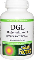 Natural Factors, DGL, gedeglycyrrhiniseerde zoethoutwortel, 90 zuigtabletten
