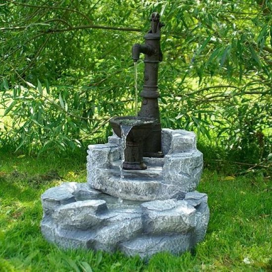 Waterornament waterval vijver accessoires Handpomp fontein | bol.com