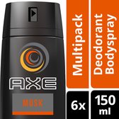 Axe Musk For Men - 150 ml - Deodorant Spray - 6 stuks - Voordeelverpakking