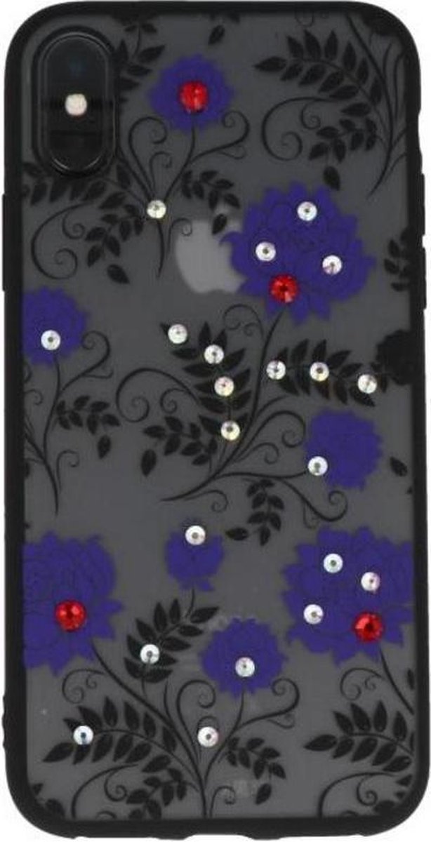 Paars Diamant Lotus Back Cover Hoesje voor iPhone X