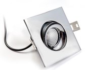 Premium dimbare Led inbouwspot / Kantelbaar / Vierkant / 5.5Watt / Chroom / Warm wit licht