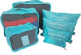 Packing Cubes Set - Koffer Organizer - 6 Stuks - Lichtblauw