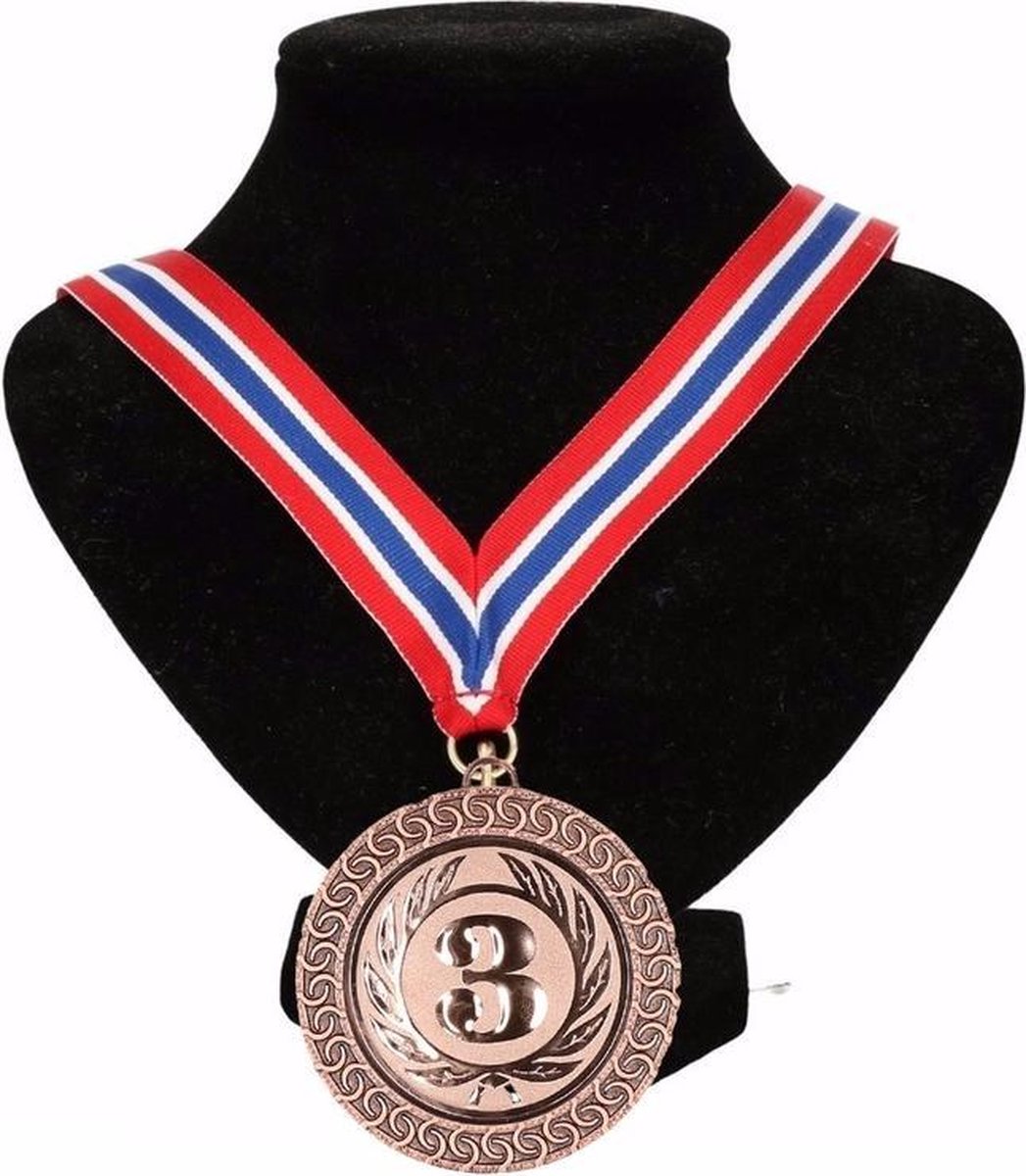 Médailles d'or de bronze avec ruban de cou, médaille de champion