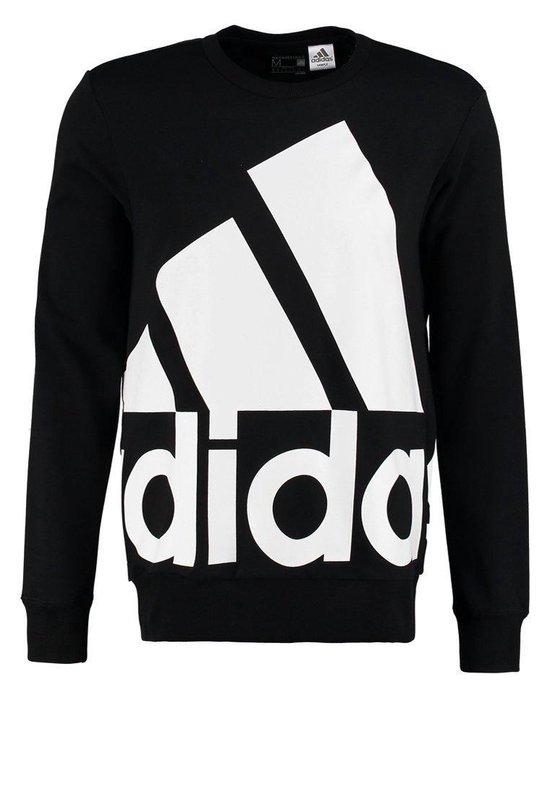 Scorch Jonge dame parlement Adidas Sweater Logo Crew - Heren - Ronde Hals - Zwart met witte ADIDAS  print - Maat S | bol.com