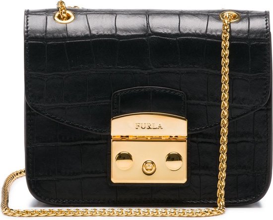 Furla Metropolis Belvedere Mini Onyx Crossbody  - Zwart