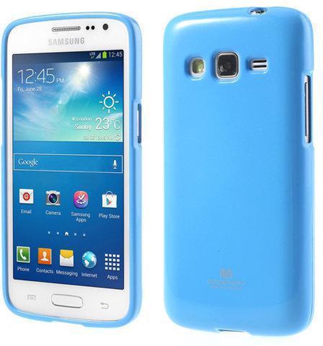 Goospery Silicone case hoesje Geschikt voor: Samsung Galaxy Core LTE G386F licht blauw