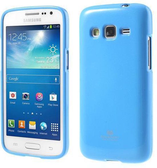 Zuidwest Compatibel met shampoo Goospery Silicone case hoesje Samsung Galaxy Core LTE G386F licht blauw |  bol.com