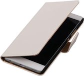 Wit Effen booktype wallet cover hoesje voor LG Optimus L3