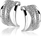 Orphelia Oorbel 3 Line Zirconium Sterling Zilver 925